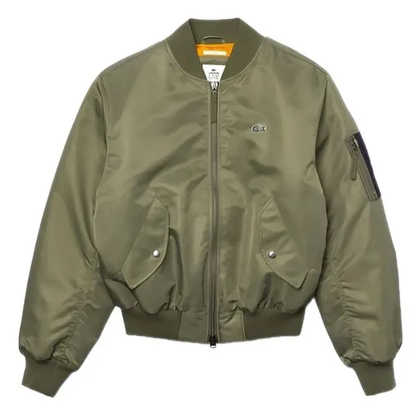 Áo Bomber Lacoste Felt Logo MA-1 Jacket Màu Xanh Lá Size M