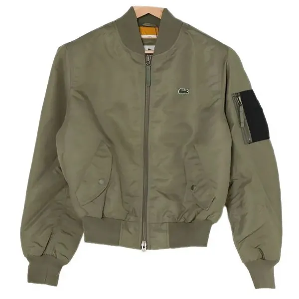 Áo Bomber Lacoste Felt Logo MA-1 Jacket Màu Xanh Rêu - Thời trang - Vua Hàng Hiệu
