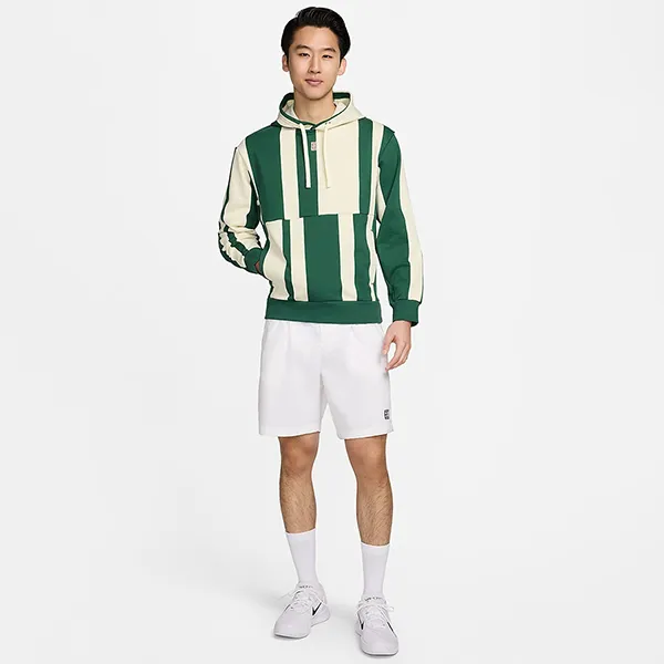 Áo Hoodie Nam Nike Court Heritage Dri-FIT Men’s Quick-Dry Knit Tennis FD5395-341 (Form Á) Màu Xanh Phối Trắng Size M