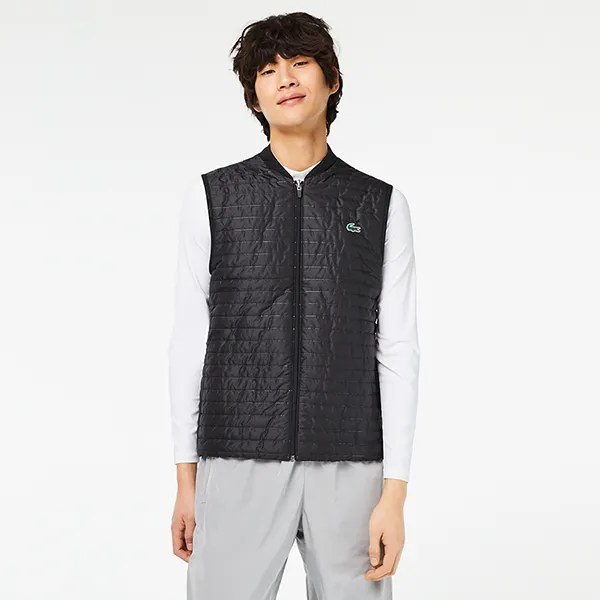 Áo Khoác Gile Nam Lacoste Men's Reversible Quilted Sport Vest BH9266 WIX (Hai Mặt) Màu Xám Đen Size 46 - Thời trang - Vua Hàng Hiệu