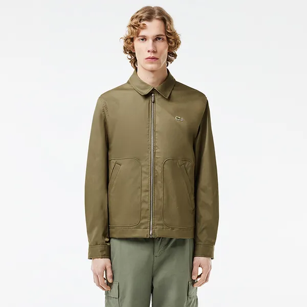 Áo Khoác Kaki Nam Lacoste Water-Repellent Cotton Jacket BH7198-316 Màu Xanh Rêu Size 50 - Thời trang - Vua Hàng Hiệu
