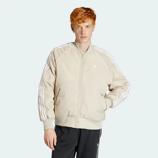 Áo Khoác Nam Adidas SST Varsity Jacket IL2576 Màu Be Size L (Form Á)