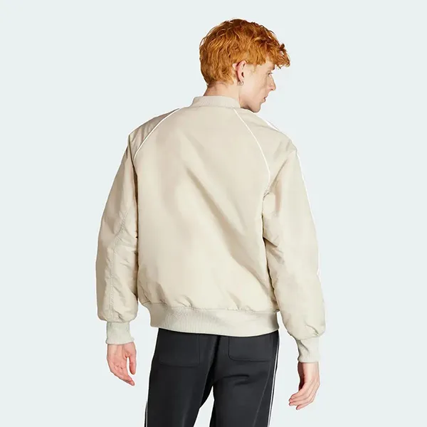 Áo Khoác Nam Adidas SST Varsity Jacket IL2576 Màu Be Size L (Form Á)