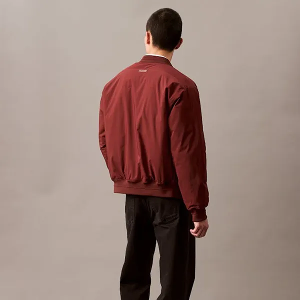 Áo Khoác Nam Calvin Klein CK Zip Bomber Jacket 40EM567-601 Màu Đỏ Mận Size S