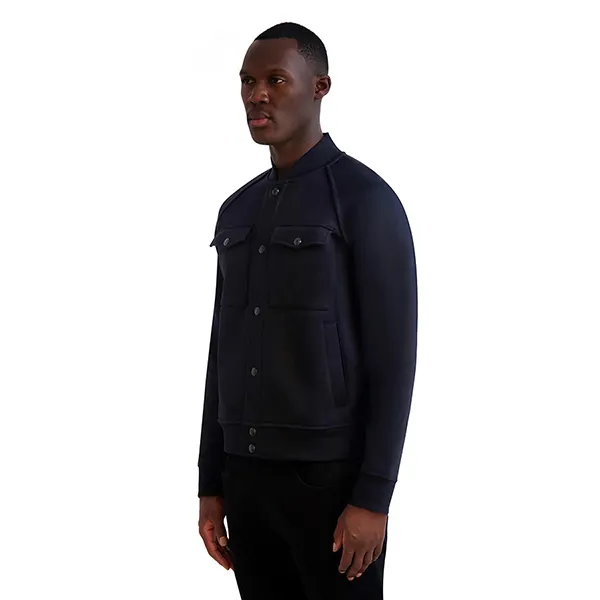 Áo Khoác Nam Karl Lagerfeld Knit Bomber Jacket With Karl Embossed Logo LM4J4974 BLK Màu Đen Size M