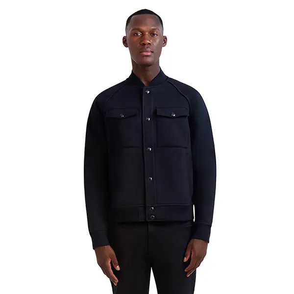 Áo Khoác Nam Karl Lagerfeld Knit Bomber Jacket With Karl Embossed Logo LM4J4974 BLK Màu Đen Size M