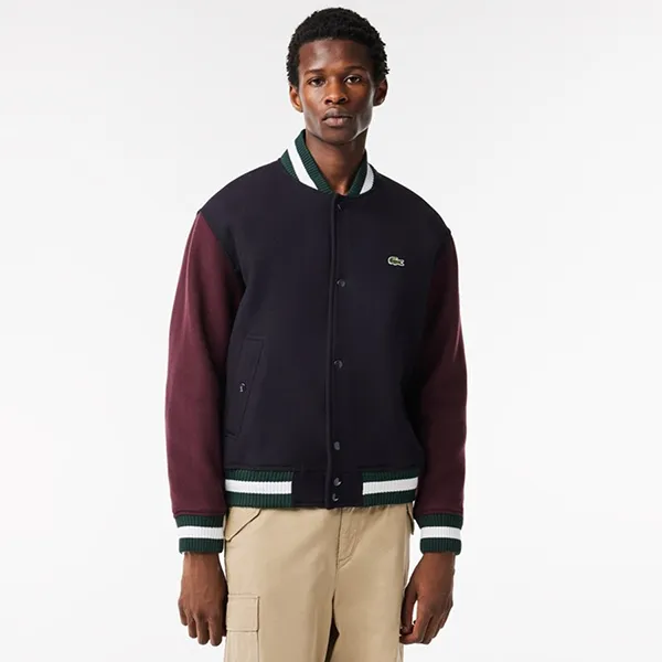 Áo Khoác Nam Lacoste Logo Jacket Varsity BH8212 00 PI9 Phối Màu