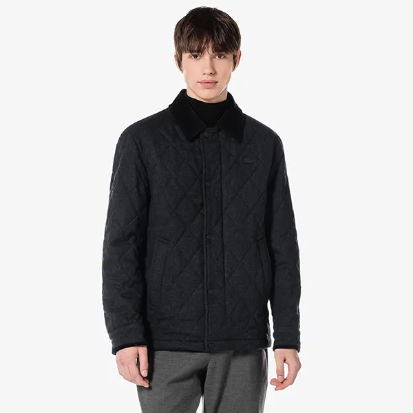 Áo Khoác Nam Lacoste Men's Quilted Jacket BH670E - 050 Màu Đen Size 50 - Thời trang - Vua Hàng Hiệu
