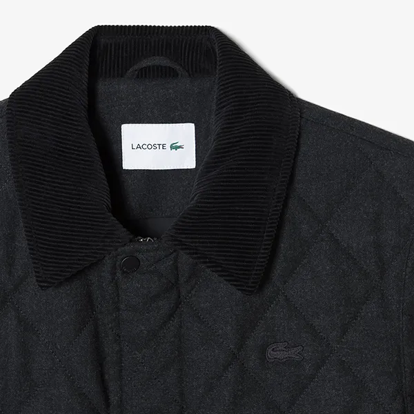 Áo Khoác Nam Lacoste Men's Quilted Jacket BH670E - 050 Màu Đen Size 50 - Thời trang - Vua Hàng Hiệu