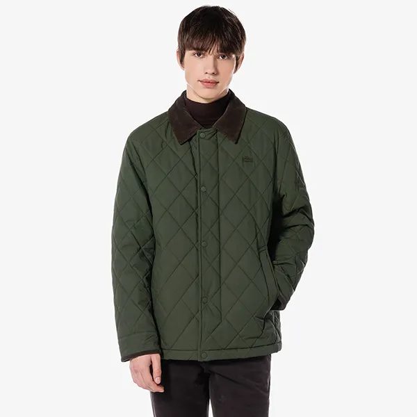 Áo Khoác Nam Lacoste Men's Quilted Jacket BH670E - L7A Màu Xanh Rêu Size 50 - Thời trang - Vua Hàng Hiệu