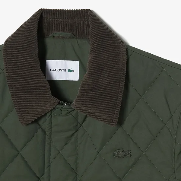 Áo Khoác Nam Lacoste Men's Quilted Jacket BH670E - L7A Màu Xanh Rêu Size 50 - Thời trang - Vua Hàng Hiệu