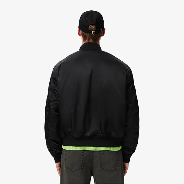 Áo Khoác Nam Lacoste Men's Water-Repellent Padded Bomber Jacket BH2899 - 031 Màu Đen Size 50