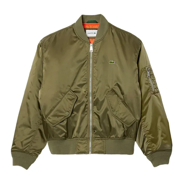 Áo Khoác Nam Lacoste Men's Water-Repellent Padded Bomber Jacket BH2899 - BMY Màu Xanh Rêu Size 48