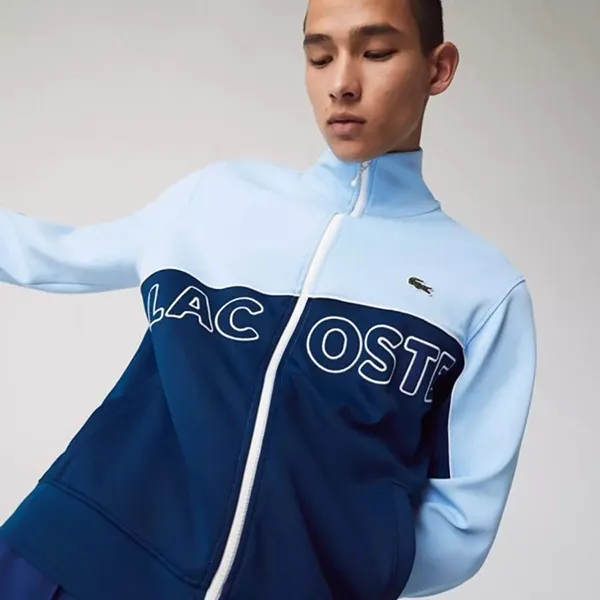 Áo Khoác Nam Lacoste Panorama Sphere Track SH1448 EZ9 Màu Xanh Blue Size 4