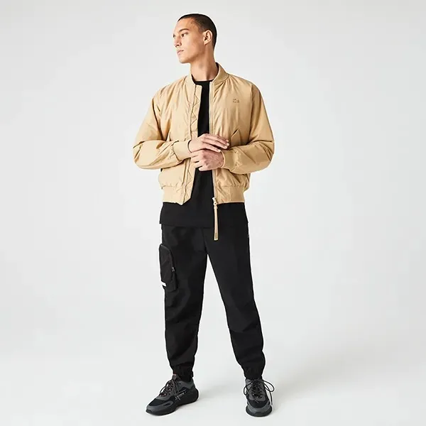Áo Khoác Nam Lacoste Water Repellent Thermore Insulated Bomber Jacket BH4455 52N 02S Màu Be Size 50