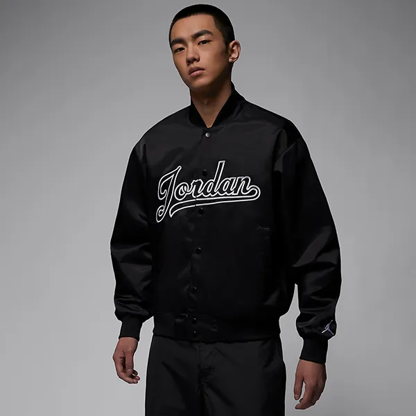 Áo Khoác Nam Nike Jordan Flight MVP FN4660-010 Bomber Jacket (Form China) Màu Đen Size S - Thời trang - Vua Hàng Hiệu