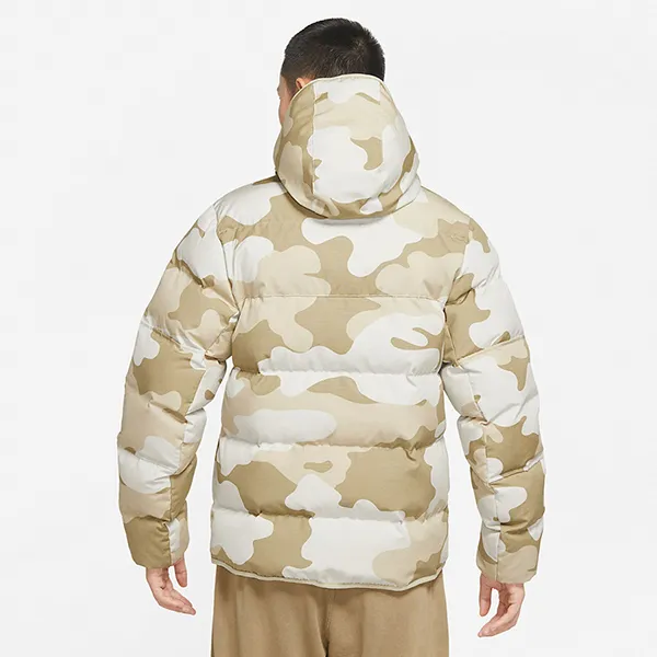 Áo Khoác Nam Nike Off-White Camouflage Water-Repellent Warm Zipper Pocket Hooded Jacket DQ4936-072 Màu Be Size M (Form China)