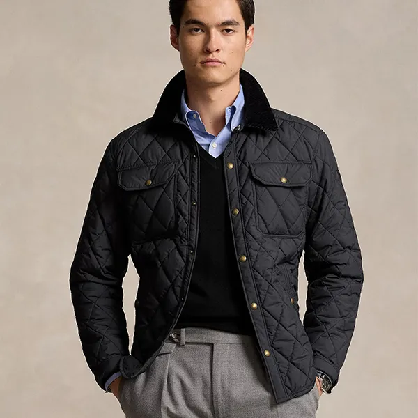 Áo Khoác Nam Ralph Lauren Brentford Quilted Shirt Jacket 76085 Màu Đen Size XS - Thời trang - Vua Hàng Hiệu