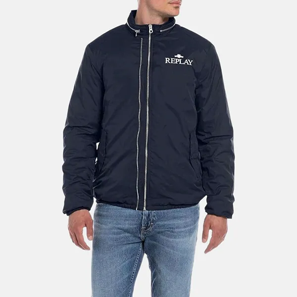 Áo Khoác Nam Replay Men's Nylon Jacket M8325 000 Màu Xanh Đen Size M