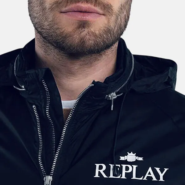 Áo Khoác Nam Replay Men's Nylon Jacket M8325 000 Màu Xanh Đen Size M