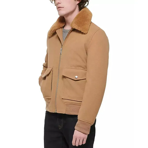 Áo Khoác Nam Tommy Hilfiger Men's Faux-Fur Collar Jacket AP032 Tan Màu Nâu Size S
