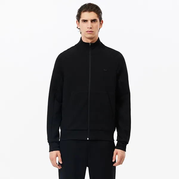 Áo Khoác Nỉ Nam Lacoste High-Neck Zip-Up Sweatshirt SH2702 - 031 Màu Đen Size 4
