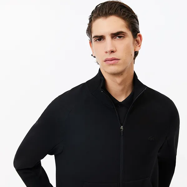 Áo Khoác Nỉ Nam Lacoste High-Neck Zip-Up Sweatshirt SH2702 - 031 Màu Đen Size 4