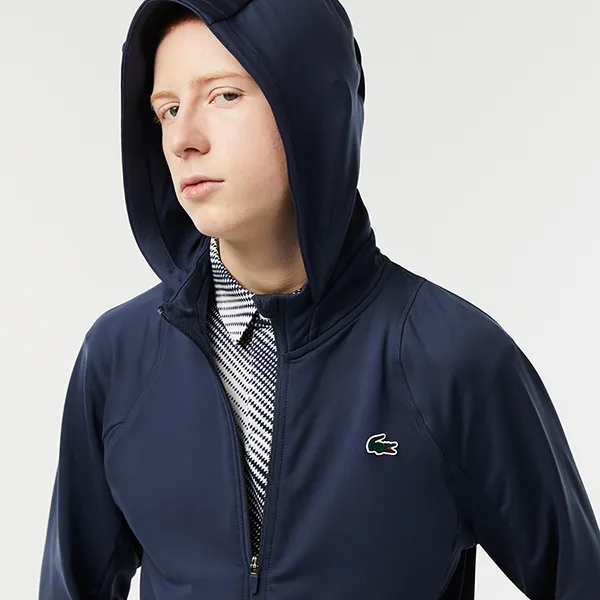 Áo Khoác Nỉ Nam Lacoste Men’s Sport High-Neck Zip-Up SH5210-51 Màu Xanh Navy Size 4 - Thời trang - Vua Hàng Hiệu
