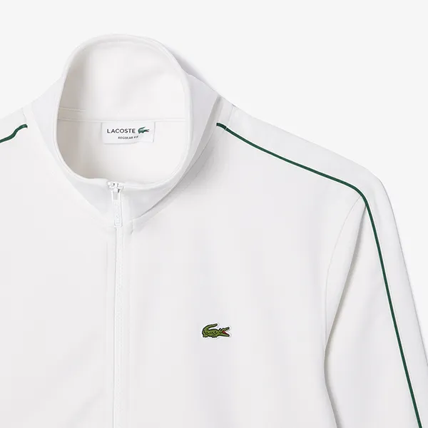 Áo Khoác Nỉ Nam Lacoste Paris Piqué Track Jacket SH1457 70V Màu Trắng Size 5