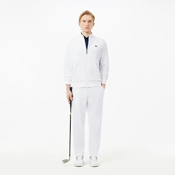 Áo Khoác Nỉ Nam Lacoste Zip-Up Tennis Sweatshirt SH3444 - Z92 Màu Trắng Size 4