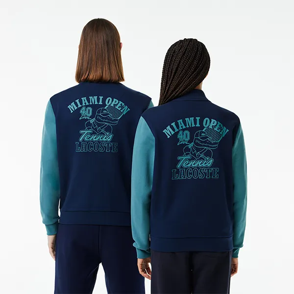Áo Khoác Nỉ Unisex Lacoste Miami Open Edition Bomber Jacket SH7757 ITG Màu Xanh Size M