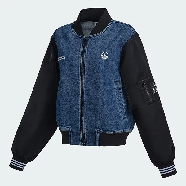 Áo Khoác Nữ Adidas Collegiate Denim Bomber Jacket HL9069 (Form China) Màu Xanh Đen Size M - Thời trang - Vua Hàng Hiệu
