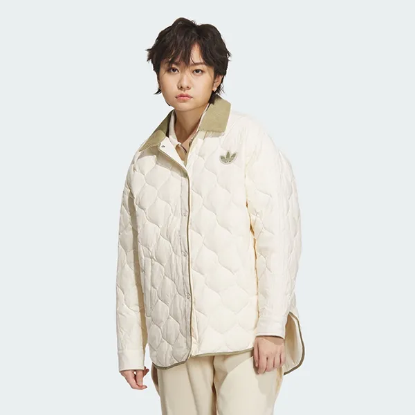 Áo Khoác Nữ Adidas Quilted Jacket IN0979 Màu Trắng Kem Size M (Form Á)