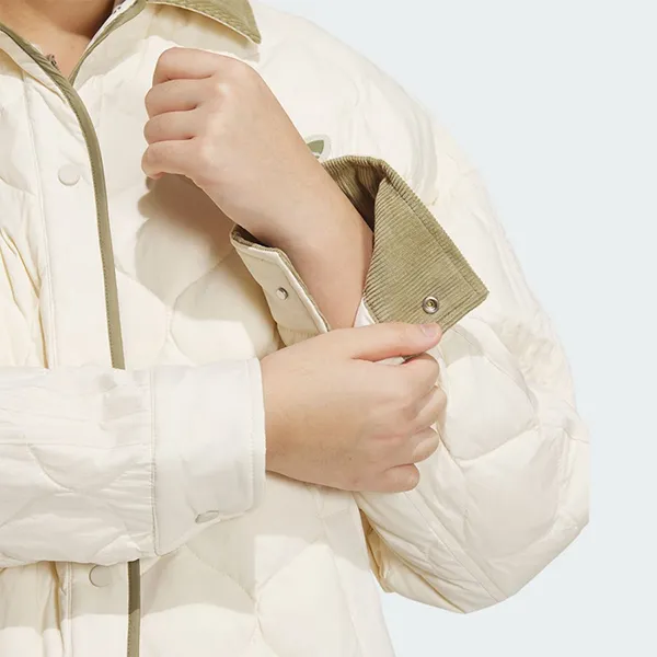 Áo Khoác Nữ Adidas Quilted Jacket IN0979 Màu Trắng Kem Size M (Form Á)
