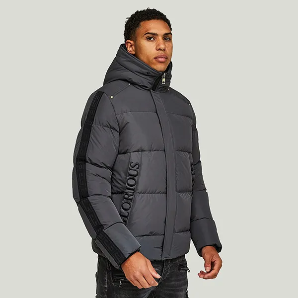 Áo Khoác Phao Nam Glorious Gangsta Omarez Short Puffer Jacket Light Jacket Asphalt GLE22T03E-C11 Màu Đen Xám Size XS - Thời trang - Vua Hàng Hiệu