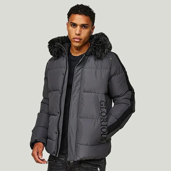 Áo Khoác Phao Nam Glorious Gangsta Omarez Short Puffer Jacket Light Jacket Asphalt GLE22T03E-C11 Màu Đen Xám Size XS - Thời trang - Vua Hàng Hiệu