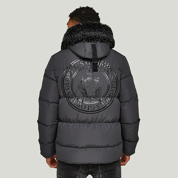Áo Khoác Phao Nam Glorious Gangsta Omarez Short Puffer Jacket Light Jacket Asphalt GLE22T03E-C11 Màu Đen Xám Size XS - Thời trang - Vua Hàng Hiệu