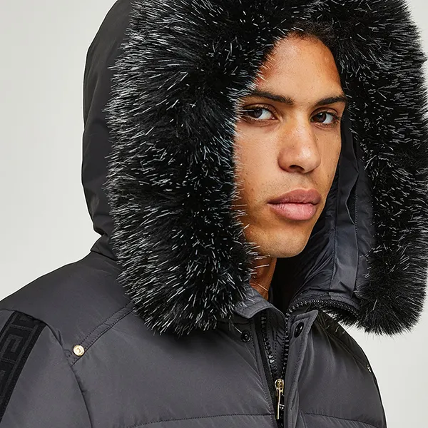Áo Khoác Phao Nam Glorious Gangsta Omarez Short Puffer Jacket Light Jacket Asphalt GLE22T03E-C11 Màu Đen Xám Size XS - Thời trang - Vua Hàng Hiệu