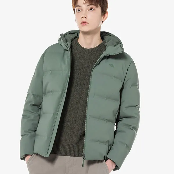 Áo Khoác Phao Nam Lacoste Men's Goose Down Parka BH536E-5HX Màu Xanh Pastel Size 50