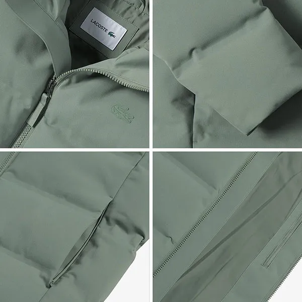 Áo Khoác Phao Nam Lacoste Men's Goose Down Parka BH536E-5HX Màu Xanh Pastel Size 50