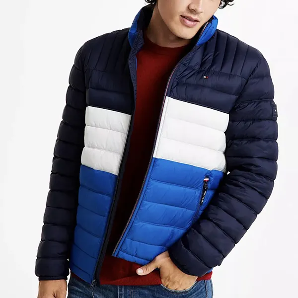 Áo Khoác Phao Nam Tommy Hilfiger Men's Demi Season Jacket AN796 - R7Y Màu Xanh Trắng Size M