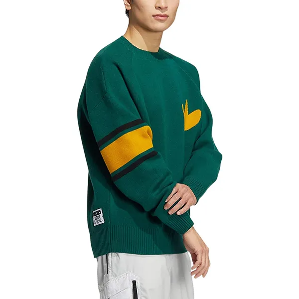 Áo Len Nam Adidas Originals Logo Sweater Asia Sizing Green Yellow HS7295 (Form Over/Form Âu) Màu Xanh Lá Size L