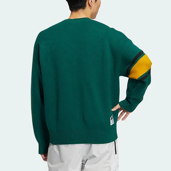 Áo Len Nam Adidas Originals Logo Sweater Asia Sizing Green Yellow HS7295 (Form Over/Form Âu) Màu Xanh Lá Size L