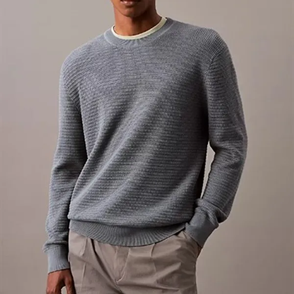 Áo Len Nam Calvin Klein Supima Cotton Sweater 40EM303-031 Màu Xanh Xám Size XS - Thời trang - Vua Hàng Hiệu
