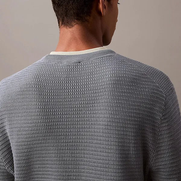 Áo Len Nam Calvin Klein Supima Cotton Sweater 40EM303-031 Màu Xanh Xám Size XS - Thời trang - Vua Hàng Hiệu