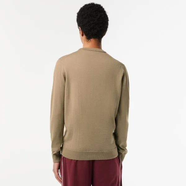 Áo Len Nam Lacoste Men's Merino Wool Crew Neck Sweater AH1969-CB8 Màu Nâu Size 3 - Thời trang - Vua Hàng Hiệu