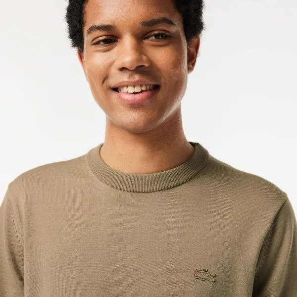 Áo Len Nam Lacoste Men's Merino Wool Crew Neck Sweater AH1969-CB8 Màu Nâu Size 3 - Thời trang - Vua Hàng Hiệu