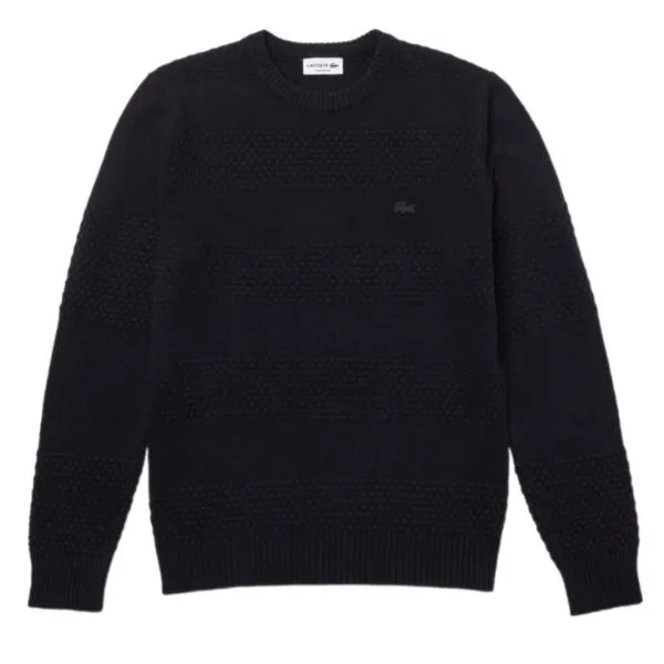 Áo Len Nam Lacoste Men’s Textured Striped Wool Blend Sweater AH9018 HDE Màu Đen Size 6 - Thời trang - Vua Hàng Hiệu