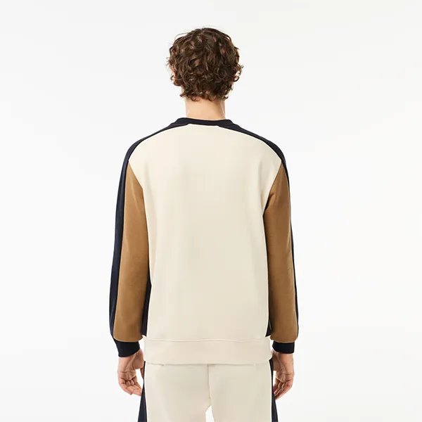 Áo Nỉ Nam Lacoste Brushed Fleece Colourblock Jogger Sweatshirt SH1299 RI2 Phối Màu Size 2