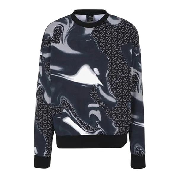 Áo Nỉ Sweater Nam Armani Exchange Moletom Com Logo ZJDGZ-22BS Màu Xanh Đen Size M